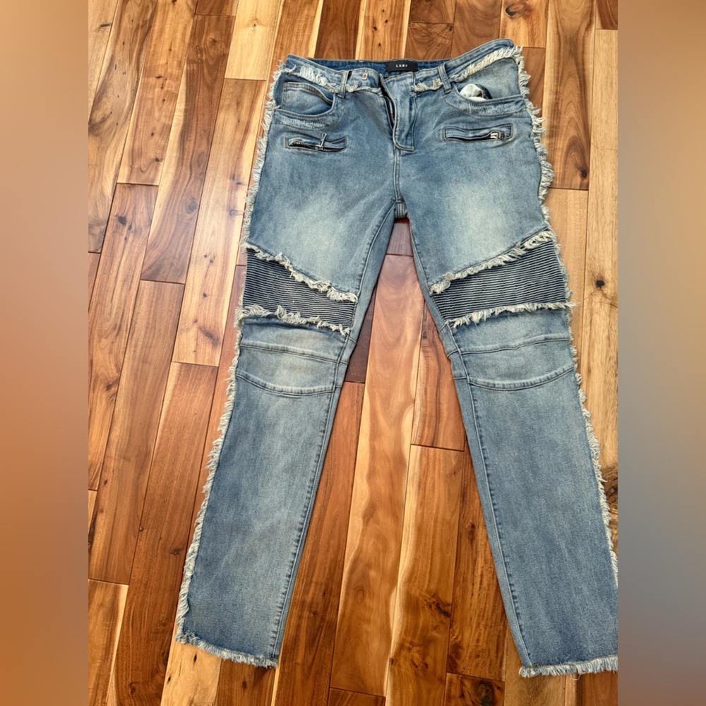 Men's Slim Straight Distressed Jeans - Blue